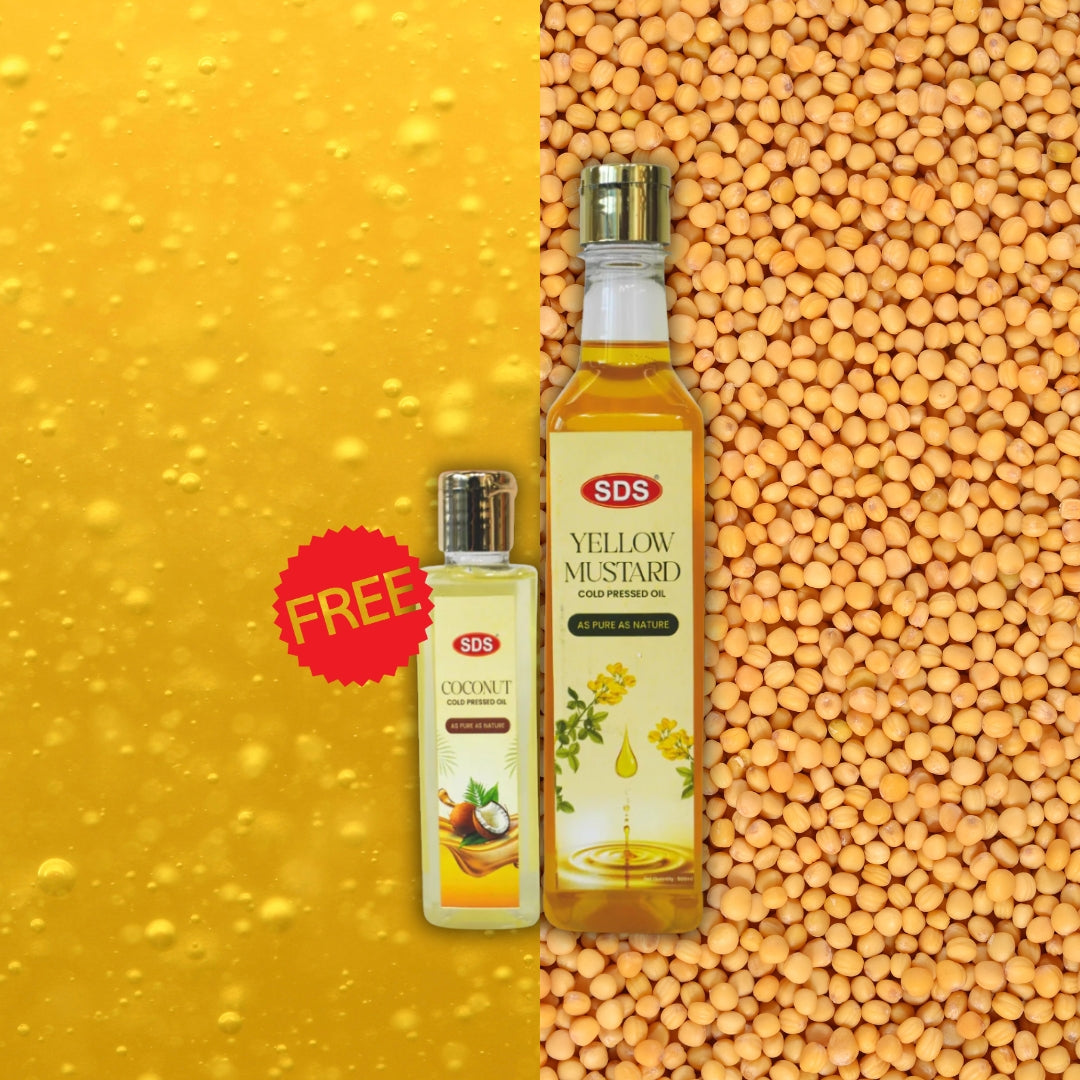 Cold Pressed Yellow Mustard Oil 500ml (Coconut Oil FREE)