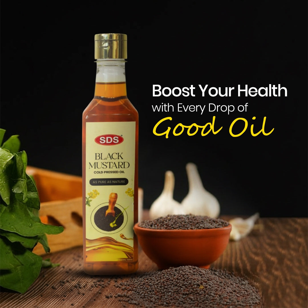 Cold Pressed Black Mustard Oil 500ml (Coconut Oil FREE)