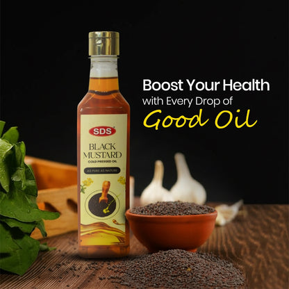 Cold Pressed Black Mustard Oil 500ml (Coconut Oil FREE)