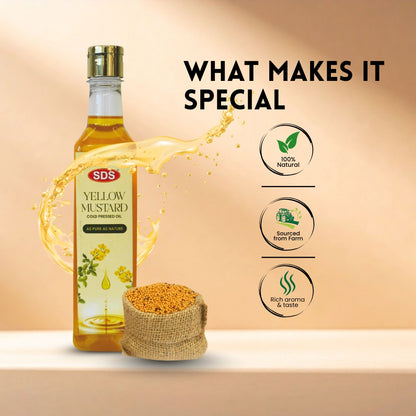 Cold Pressed Yellow Mustard Oil 500ml (Coconut Oil FREE)
