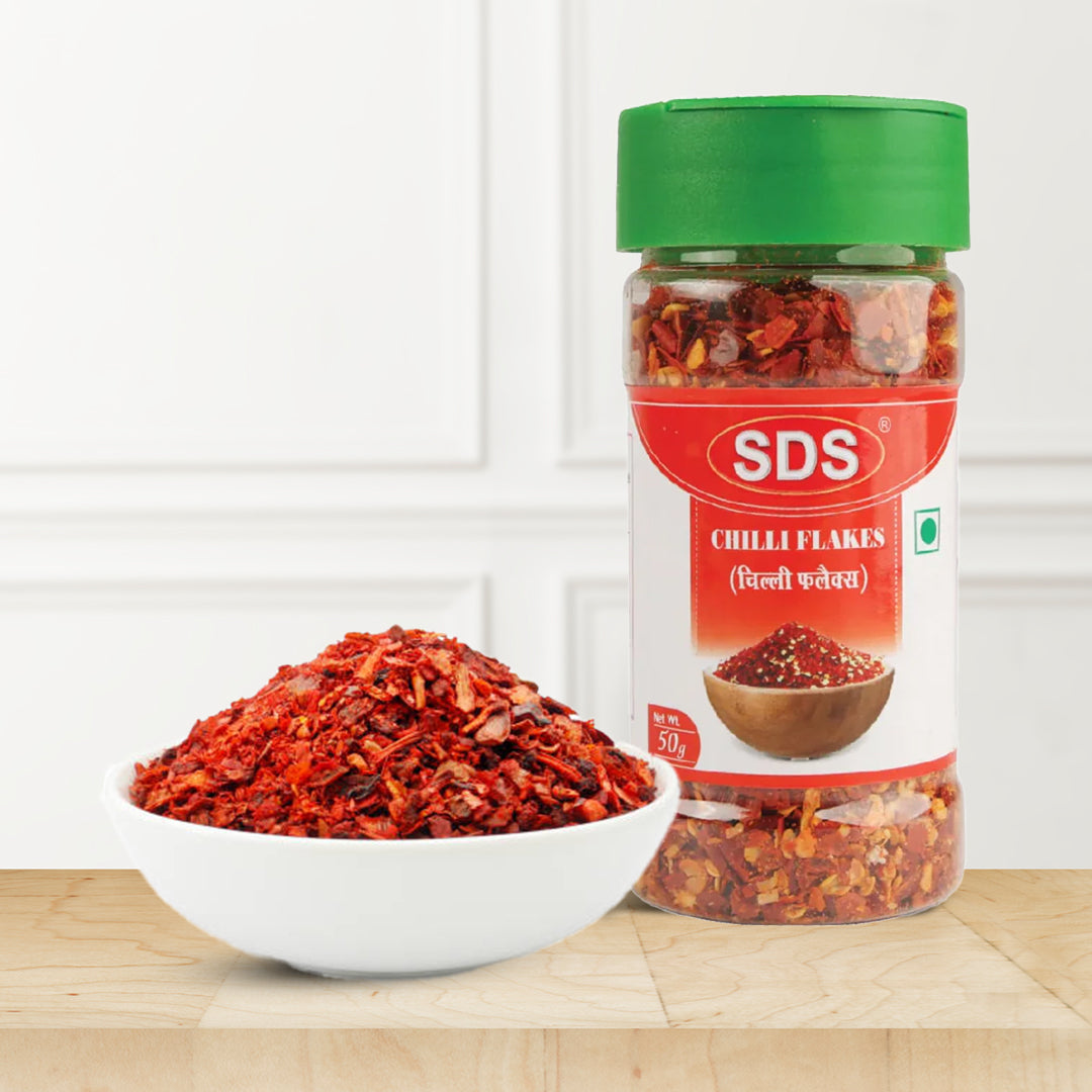 A container with chilli flakes